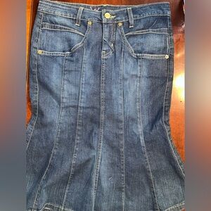 2005 Bebe Gored Denim Skirt Size 29 Y2K